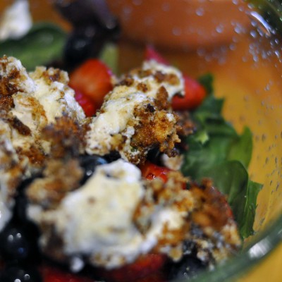 Fried Goat Cheese & Berry Salad