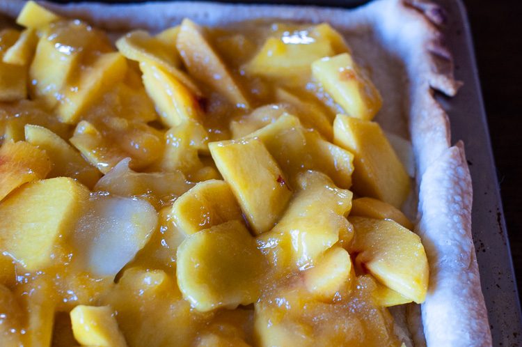 Peach Slab Pie with Cointreau Glaze