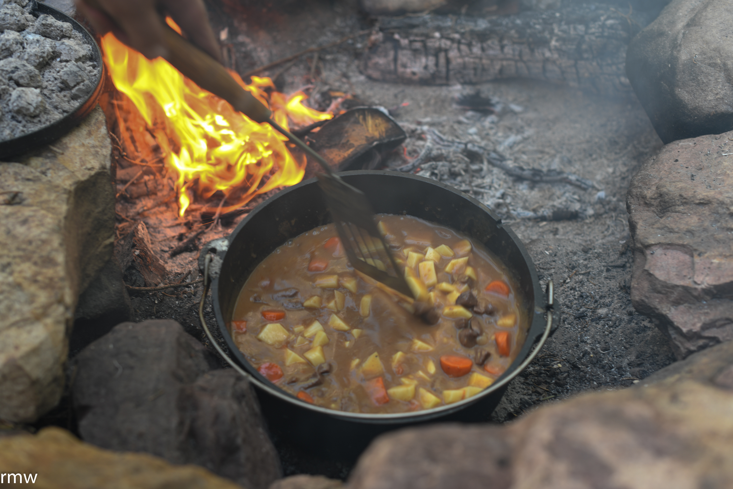 Garlic Herb Butter and a Campfire Cooking Venison Dinner - Kitchen Frau